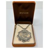 Peace Dollar Pendant on Sterling Chain