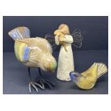 Willow Tree, Glass Bird, Ceramic Bird