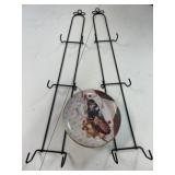 Franklin Mint Cat Plates and Display Racks