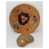 Soapstone Plate and Kidney Shaped Trinket Dish