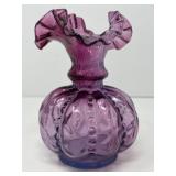 Fenton Purple Ruffle Vase