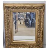Ornately Framed Beveled Glass Mirror