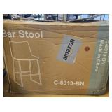 Pair of Brown Faux Leather Bar Stools