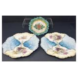 Italian Dish with Two Small Painted Plates