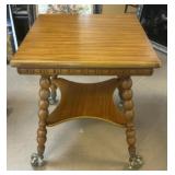 Vintage Oak Parlor Table with Claw Feet