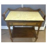 Oak Stone Top Victorian Style Wash Stand