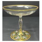 Painted Glass Compote