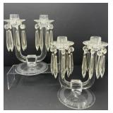 Two Crystal Candle Holders