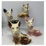 Four Scottie Dog Planters