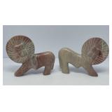 Two Soapstone Lions
