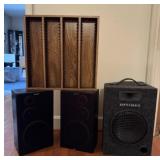 Optimus Speaker, Two Sony Speakers, CD Holder