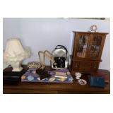 Ladies Jewelry Box , Dresser Lamp and Accessories