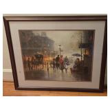 Framed Vintage City Scene Print
