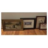 Framed Vintage Prints, Various Subjects