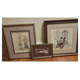 Collection of Framed Vintage Neelepoint Artwork