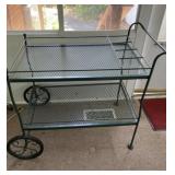 Green Metal Beverage Cart
