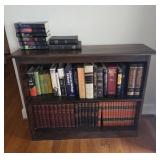 Wood Bookcase with Assortment of Books