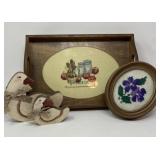 Cross Stitch Tray and Wall Plaque