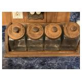Wood and Glass Canister Set