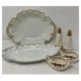 Haviland Gold Rimmed Scalloped Bowl and Dish