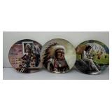 Three Native American Collectors Plates