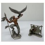 Two Native American Pewter Figurines