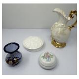 Two Trinket Boxes and Two Vases