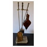 Five Piece Brass Fireplace Tool Set