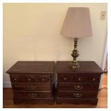 Two Nightstands and Lamp
