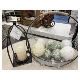 Metal Lantern with Basket