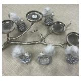 Tree Branch Candle Holder with Squirrel Figurines