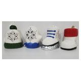 Six Cases Lighted Ceramic Christmas Ornaments D