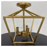 Brass Tone Metal Semi Flush Mount Lamp B