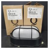 Two Black Oval Bulkhead Lights