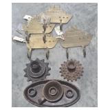 Brass Ship Hooks and Iron Candle Holders