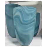 Assortment of Glass Vases Swirling Pattern