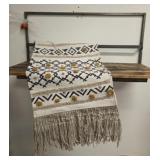 Metal Shelving Mirror and Wall Tapestry