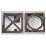 Wood Frame Mirror Set