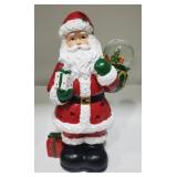 Six Lighted Santas with Snow Globe H
