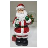 Six Lighted Santas with Snow Globe E