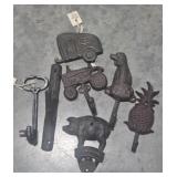 Assortment of Iron Can Openers and Hooks B