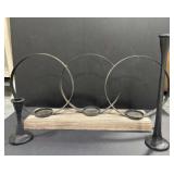 Metal and Wood Candleholders