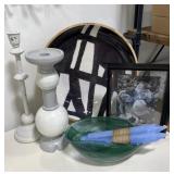 Decorative Wooden Bowl with Glass Bowl and More