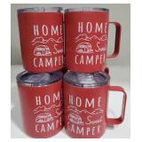 Six Red Insulated Coffee Mugs