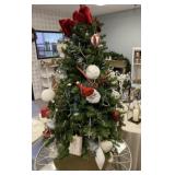 Artificial Tree with Ornaments and Base Cover