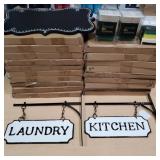 Double Sided Enamel Laundry & Kitchen Signs