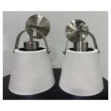 Brushed Nickel Sconces with Metal Shades
