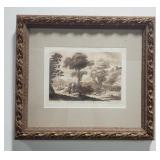 Framed Landscape with Aeneas Shooting Stag Print
