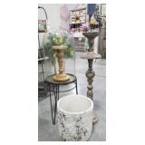 Cement Planter, Plant Stand and Candle Sticks