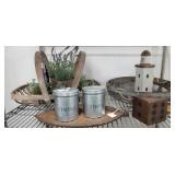 Metal Mesh Baskets, Floral Basket, Faux Plants